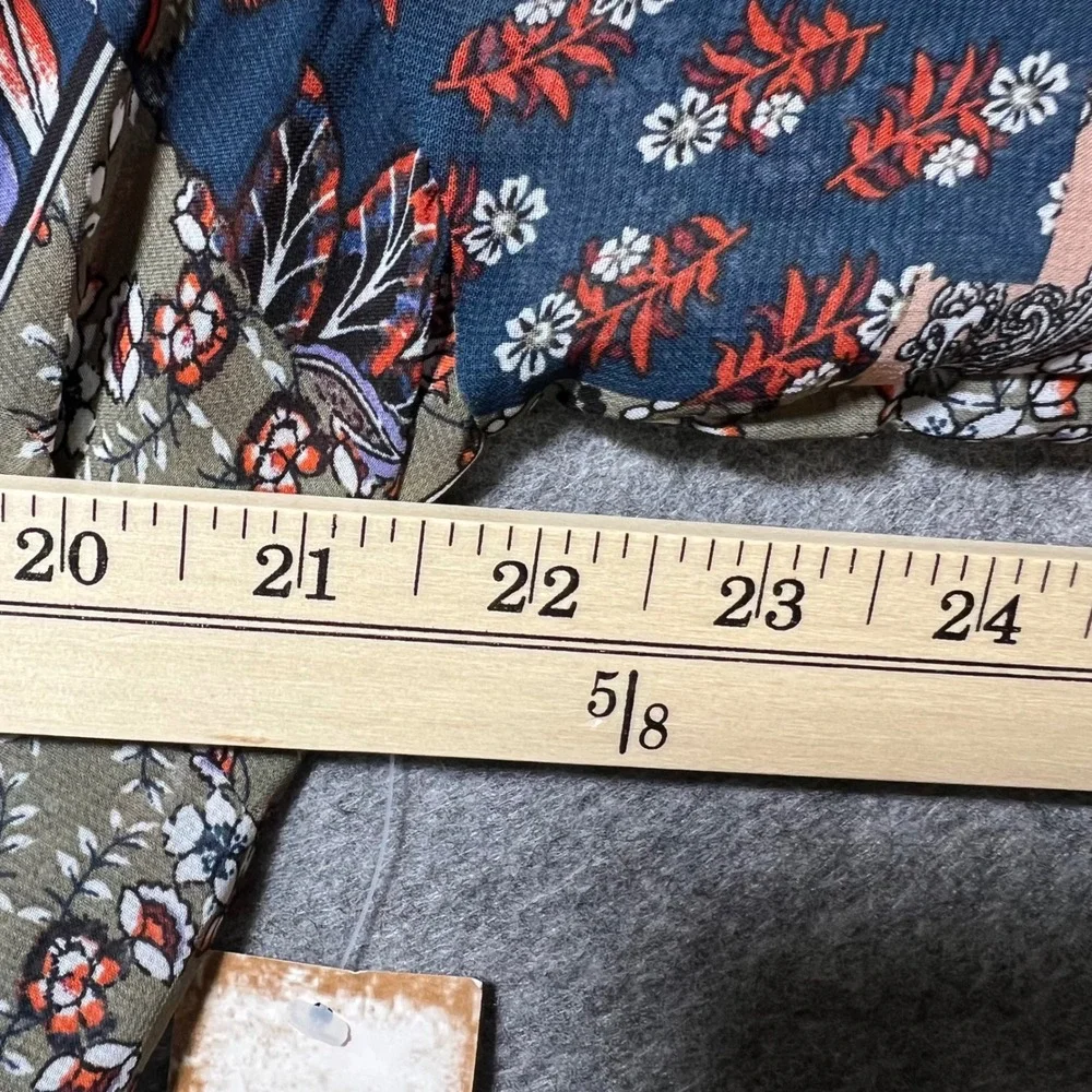 Indigo Rose‎ 3X Patchwork Dress Paisley Handkerchief Hem Blue Red Boho Peasant